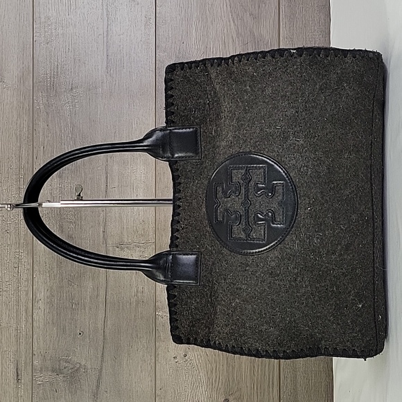 Tory Burch Handbags - Tory Burch Gray Wool Ella Tote Shoulder Bag